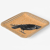 Een Crow of Raven Halloween Sinaasappel en zwart Papieren Bordje (Gebogen)
