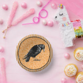 Een Crow of Raven Halloween Sinaasappel en zwart Papieren Kommen (Feest)