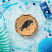 Een Crow of Raven Halloween Sinaasappel en zwart Papieren Kommen (Feest)