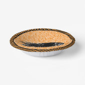 Een Crow of Raven Halloween Sinaasappel en zwart Papieren Kommen (Gebogen)