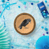 Een Crow of Raven Halloween Sinaasappel en zwart Papieren Kommen (Feest)