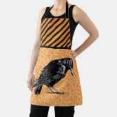Een Crow of Raven Halloween Sinaasappel en zwart Schort (Insitu)
