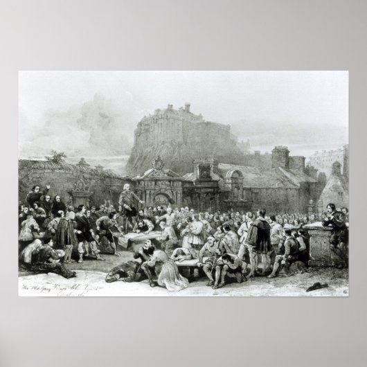 Een Crowd Queut om het Nationale Verdrag te ondert Poster (Voorkant)