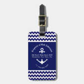 Een cruise Navy Blue Nautical Anchor Luggag Bagagelabel (Voorkant verticaal)