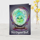 Een Crystal Ball Forcast, gevouwen Wenskaart Kaart (Gele Bloem)