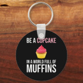 Een cupcake in een wereld vol muffins sleutelhanger (Voorkant)