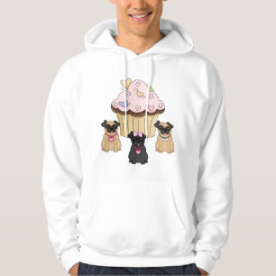 Een Cupcake Sweet Pug-honden Hoodie