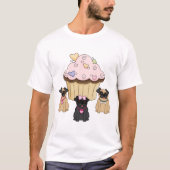 Een Cupcake Zoete Hond Pugs T-shirt (Voorkant)