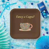 Een Cuppa fancy? Thee, dat is. Papieren Bordje (Feest)