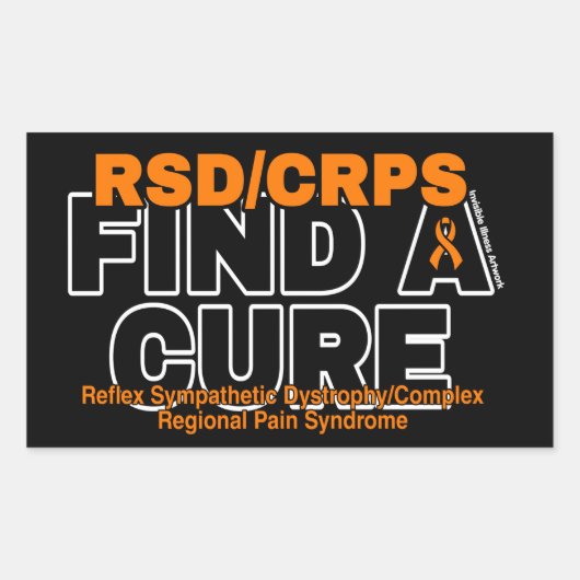 EEN CURE/BOLD...RSD/CRPS VINDEN RECHTHOEKIGE STICKER (Voorkant)