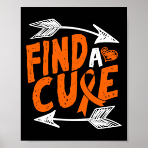Een Cure Heart Leukemie Kanker Awareness Ribbon Gi Poster