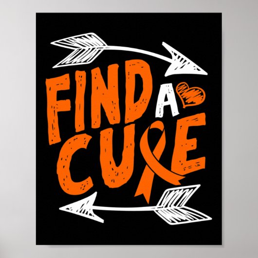 Een Cure Heart Leukemie Kanker Awareness Ribbon Gi Poster (Voorkant)