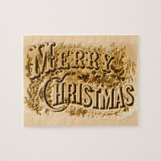 Een Currier en Ives Merry Kerstmis Legpuzzel (Horizontaal)