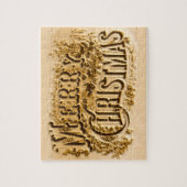 Een Currier en Ives Merry Kerstmis Legpuzzel (Verticaal)