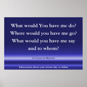 Een cursus in het poster van Miracles, Spirituele 
