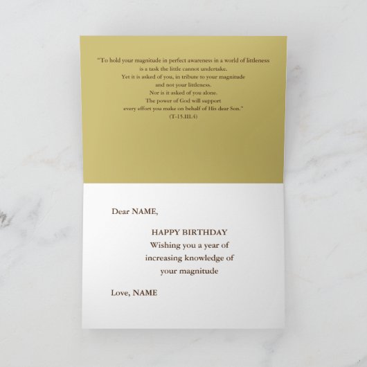 Een cursus in Miracles Birthday Kaart (Binnen)