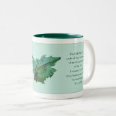 Een cursus in Miracles geeft Mok, groen, Spirituee Tweekleurige Koffiemok (Voorkant rechts)