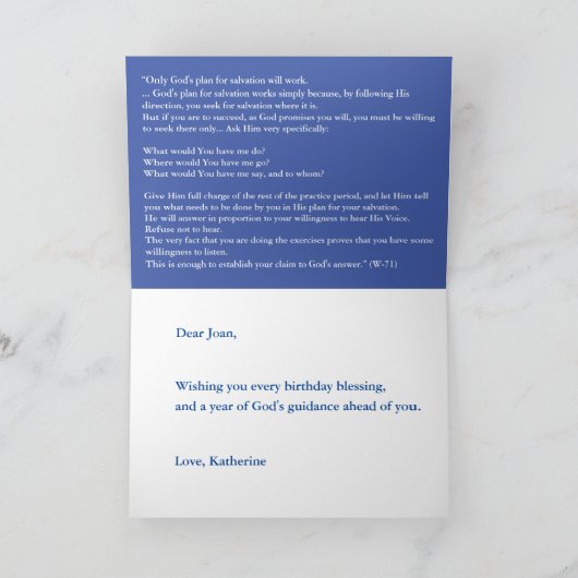 Een cursus in Miracles wat zou je me laten doen W7 Kaart (Binnen)