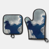 Een curve in de wolken ovenwant & pannenlap set (Voorkant)