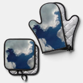 Een curve in de wolken ovenwant & pannenlap set (Voorkant / Achterkant)