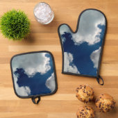 Een curve in de wolken ovenwant & pannenlap set (Top down)