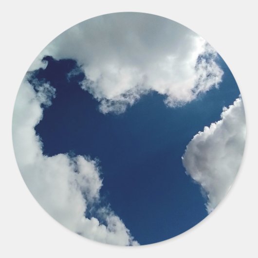 Een curve in de wolken ronde sticker (Voorkant)