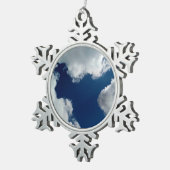 Een curve in de wolken tin sneeuwvlok ornament (Rechts)