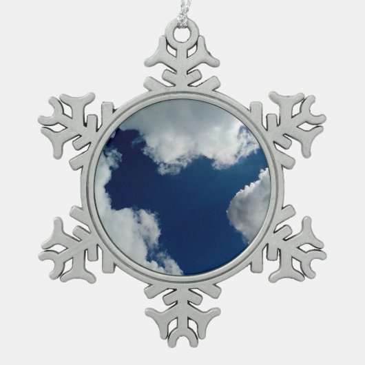 Een curve in de wolken tin sneeuwvlok ornament (Voorkant)