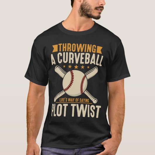 Een Curveball Plot Twist Grappige Sport T-shirt (Voorkant)