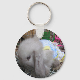 Een Cute Bunny Rabbit in een dress Sleutelhanger