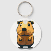 Een Cute Capybara staat op en staat vooraan Sleutelhanger (Achterkant)