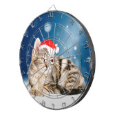 Een Cute Cat met een rode kerstkerstkleed Dartbord (Voorkant Rechts)