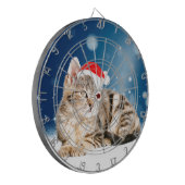 Een Cute Cat met een rode kerstkerstkleed Dartbord (Voorkant Links)