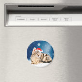 Een Cute Cat met een rode kerstkerstkleed Magneet (Insitu (Vaatwasser))