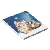 Een Cute Cat met een rode kerstkerstkleed Notitieblok (Schuin)