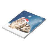 Een Cute Cat met een rode kerstkerstkleed Notitieblok (Linkerzijde)
