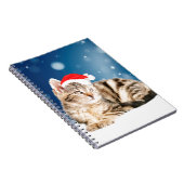 Een Cute Cat met een rode kerstkerstkleed Notitieboek (Rechterzijde)