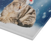Een Cute Cat met een rode kerstkerstkleed Snijplank (Hoek)