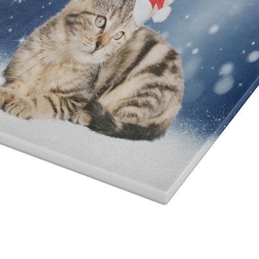 Een Cute Cat met een rode kerstkerstkleed Snijplank (Hoek)