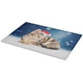 Een Cute Cat met een rode kerstkerstkleed Snijplank (Hoek)