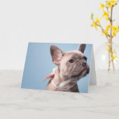 Een Cute French Bulldog Kaart (Gele Bloem)