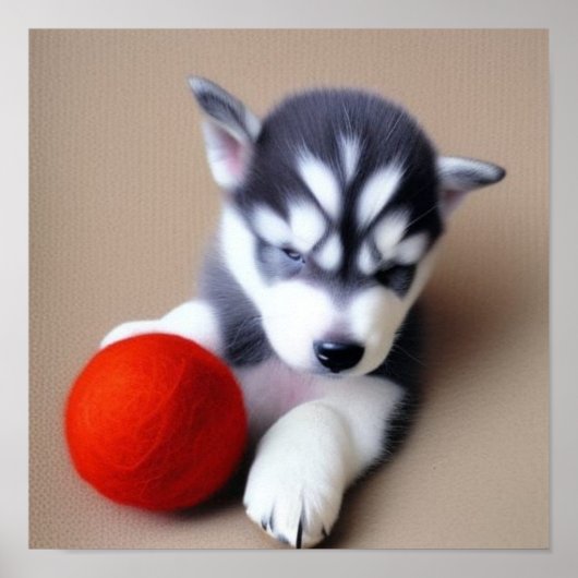 Een Cute Husky Puppy Poster (Voorkant)