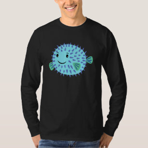 Een Cute Kleine Kogelvis Zwemt Naar Je En Lacht T-shirt