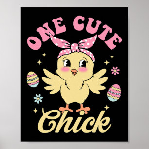 Eén Cute Kuiken Gelukkig Pasen Peuter Jongens Meis Poster