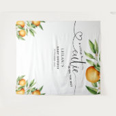 Een Cute Oranje Baby Shower Tapijt Wandkleed (Voorkant (horizontaal))