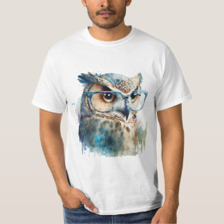 Een Cute owl met een bril T-shirt