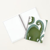Een Cute Peek-A-Boo Green Octopus Notitieboek (Binnen)