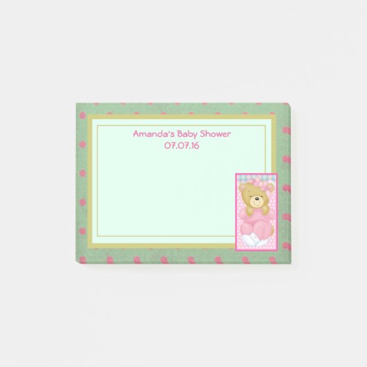 Een Cute Pink Beer Baby shower Post-it® Notes (Voorkant)