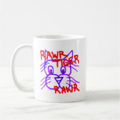 Een Cute Rawr Tiger Rawr Cartoon Cat Koffiemok (Links)
