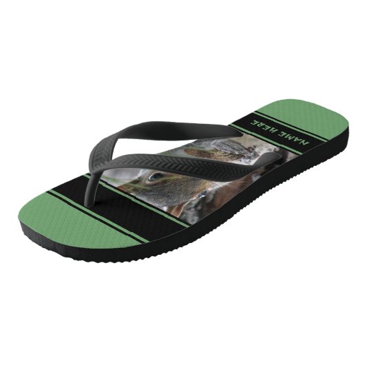 Een Cute Squirrel met Peanut Woodland Natuur Roden Teenslippers (Schuin)